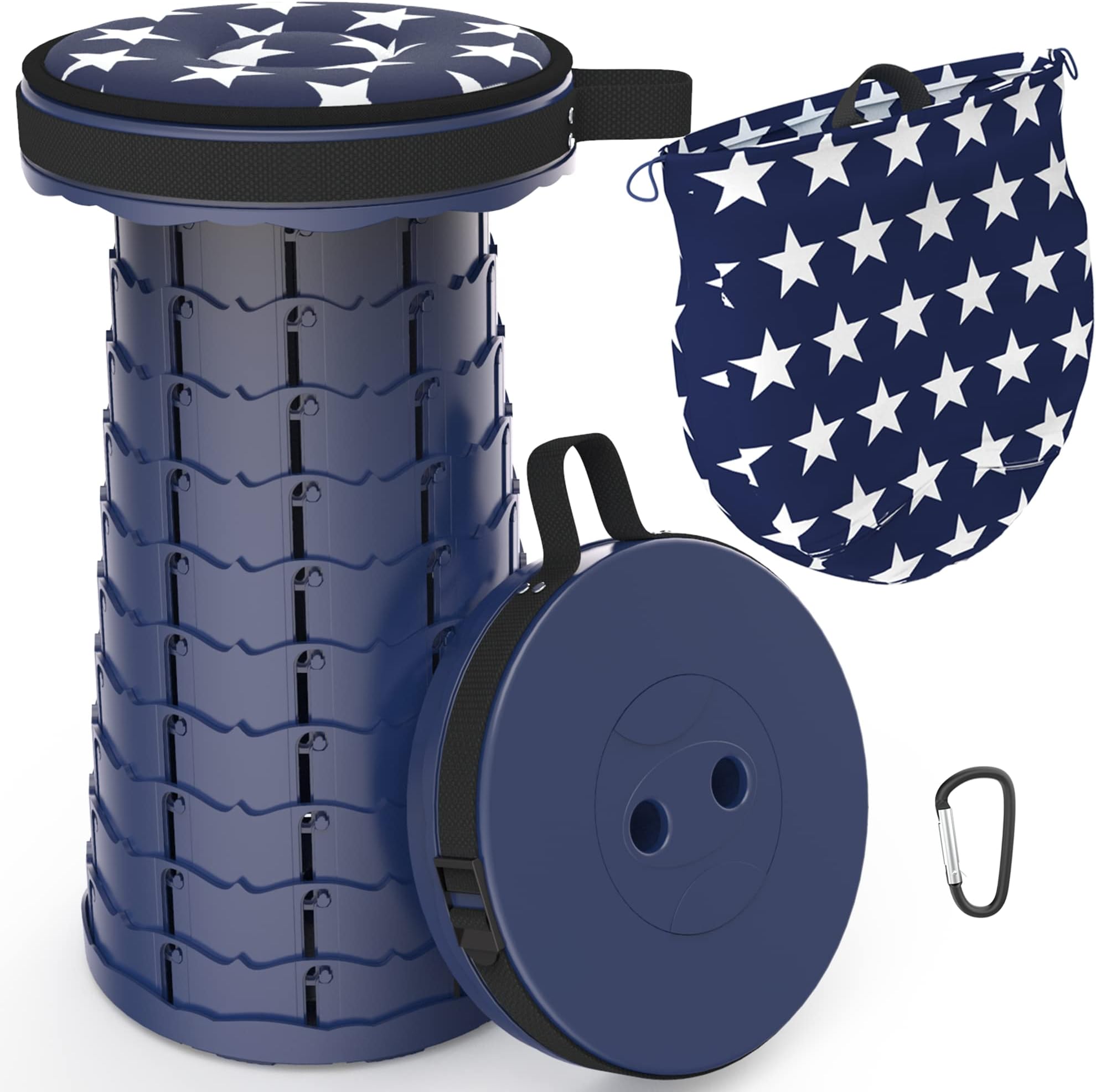 Tabouret De Camping Pliable Portable - Capacité 120 Kg - Tissu Oxford, Acier Carbone - Plié : 30x10 Cm - Idéal Pêche, Randonnée, Barbecue