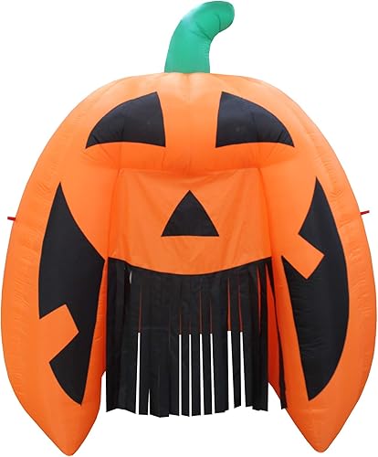 Arco de calabaza inflable gigante de 8 pies de alto para Halloween, arco de arco, luces de casa encantada, decoración de fiesta para exteriores,
