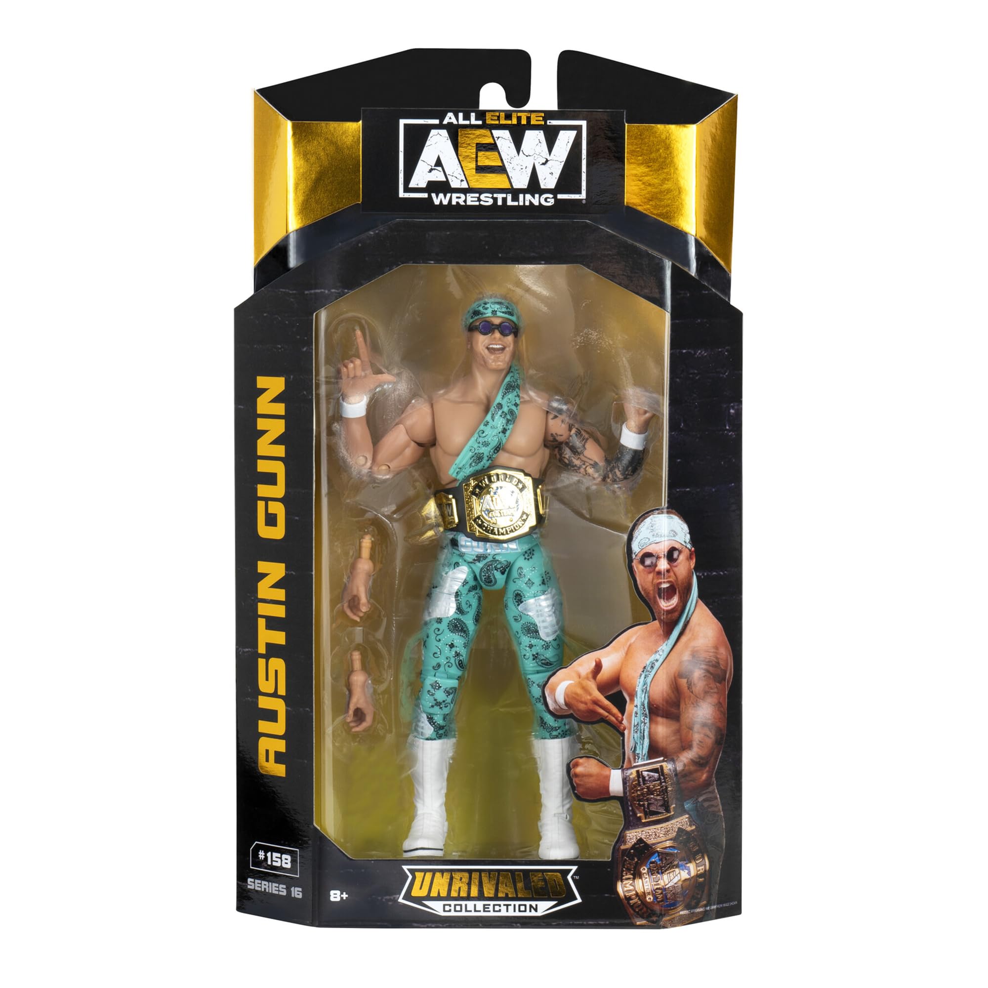 Amazon.com: Ringside Austin Gunn AEW Unrivaled 16 Toy Wrestling