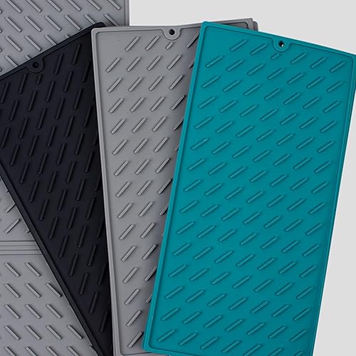 Tapete de silicona para secar platos y tazas, salvamanteles extra grandes para platos calientes, ollas calientes de gran tamaño y almohadillas