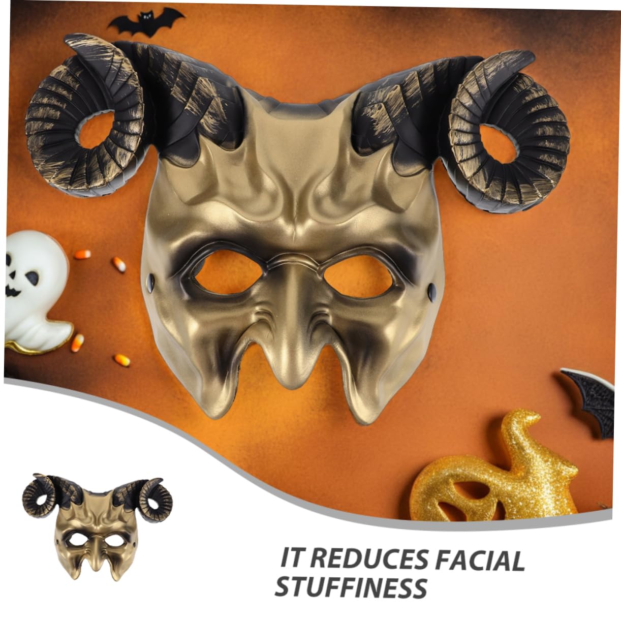 Toyvian 2 Maschera Metà Sintetica Maschere per Halloween e Feste Tema Accessorio Cosplay Leggero per Festival e Celebrazioni