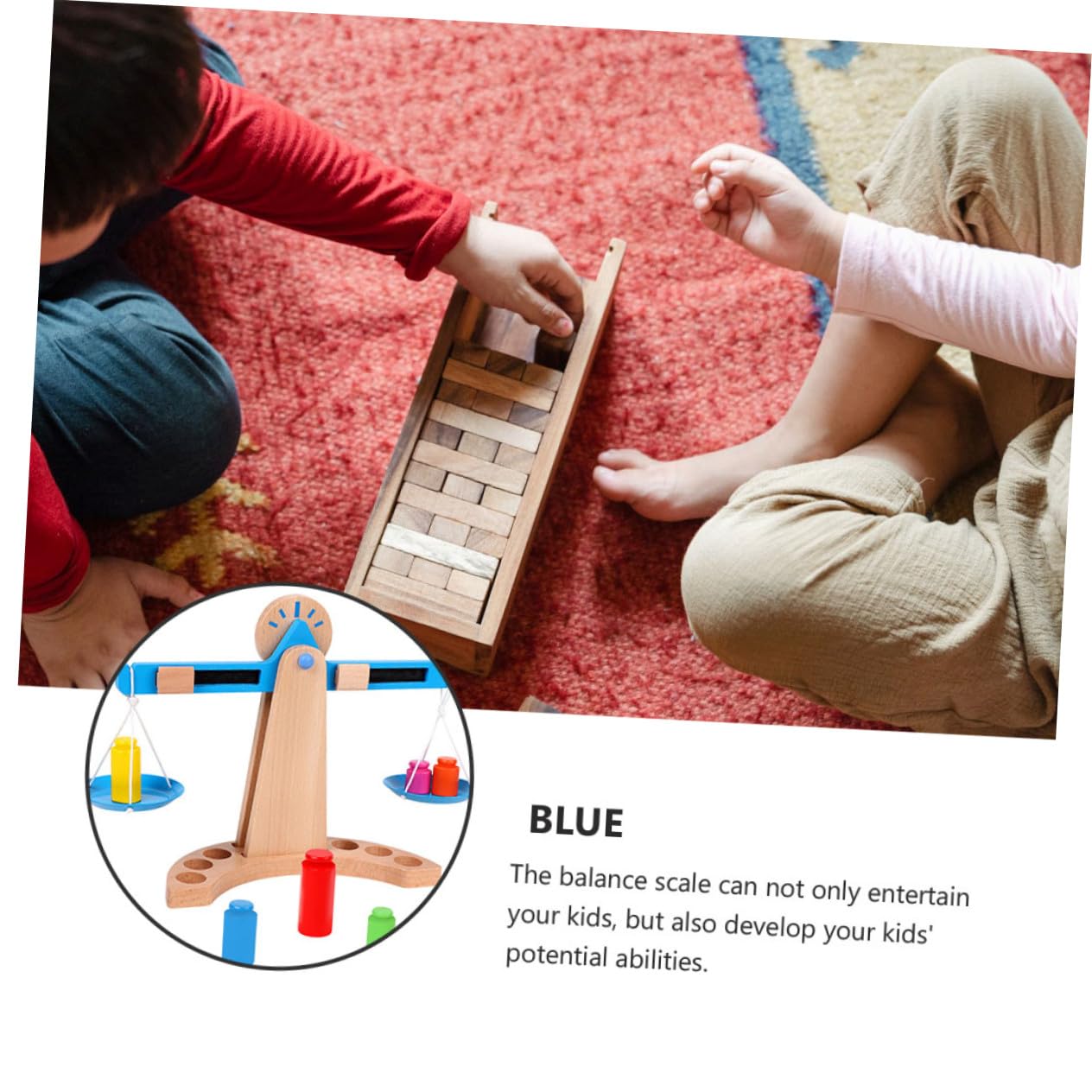 Balancín de Madera Educativo para Niña Juguete Didáctico de Equilibrio para Desarrollo Creativo Material Seguro y Duradero Regalo para Aprendizaje Temprano