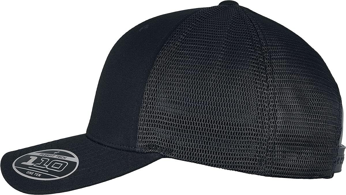 Flexfit 110 Trucker Mesh Snapback Cap - Black - One Size