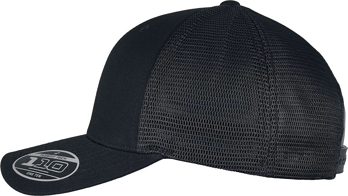 Flexfit Unisex 110 MESH Cap Baseballkappe, Black, one Size
