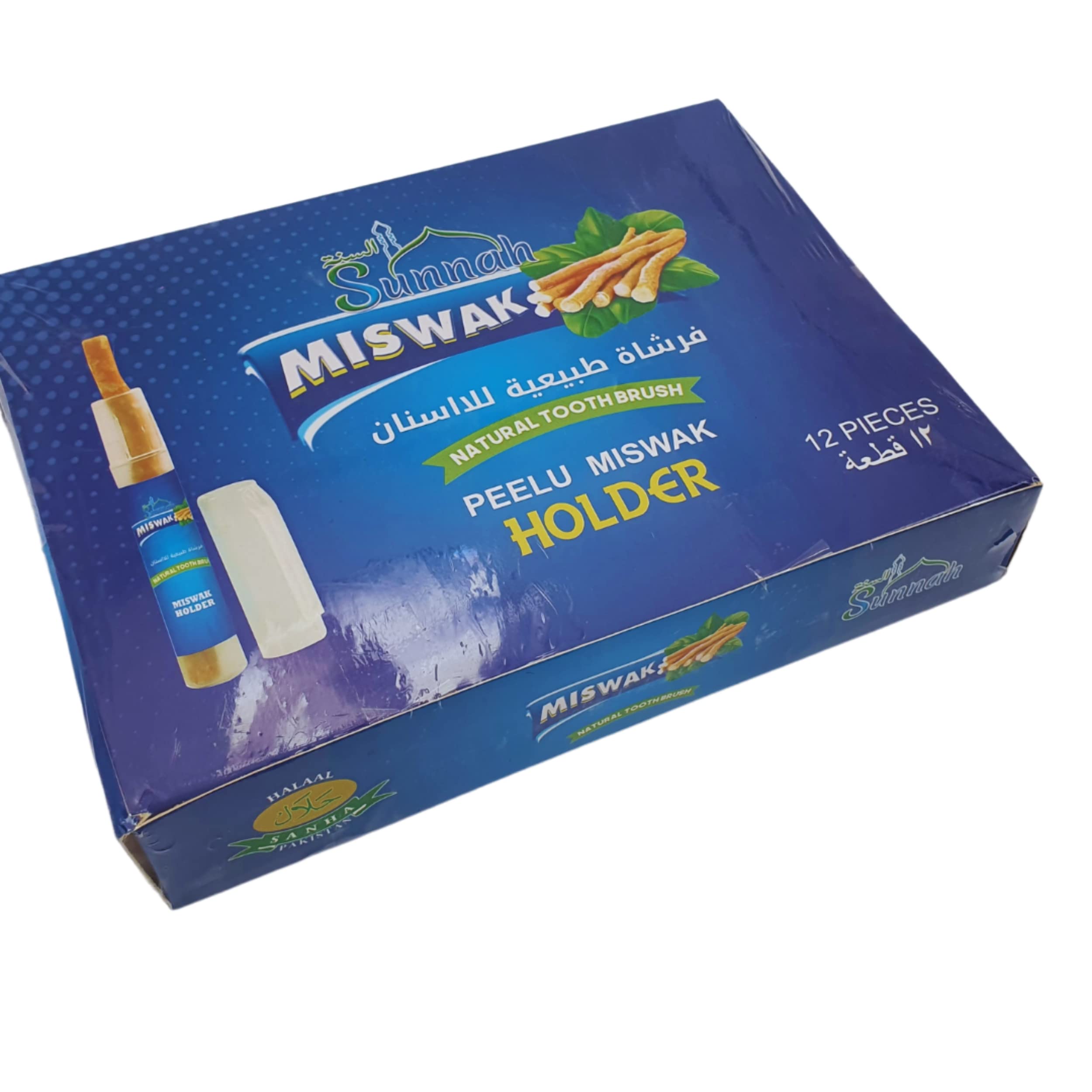 MSPURE Set di 12 bastoncini di Siwak con custodia – Spazzolino da denti 100% naturale – detergente, disinfettante e sbiancante, ecologico, biodegradabile e vegano [Soddisfatto o imbottito] (x10)