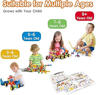 MOONTOY STEM Kits Building Toys for 3 4 5 6 7 8 Year Old Boy Girl Birthday Gift, Educational Building Blocks for Kids Ages 3-5 5-7 4-8 6-8, Preschool Engineering Set Creative Activities Classroom Game