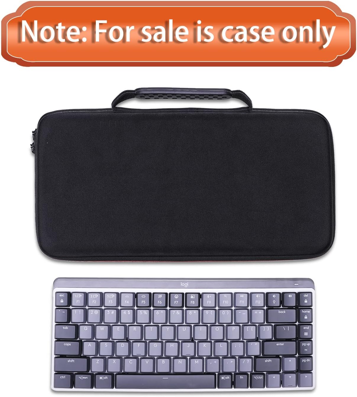 LTGEM Case Compatible with Logitech MX Mechanical Mini Wireless Illuminated Keyboard, Office Travel Carrying Storage Bag - Black+Gray(Case Only) - Image 5