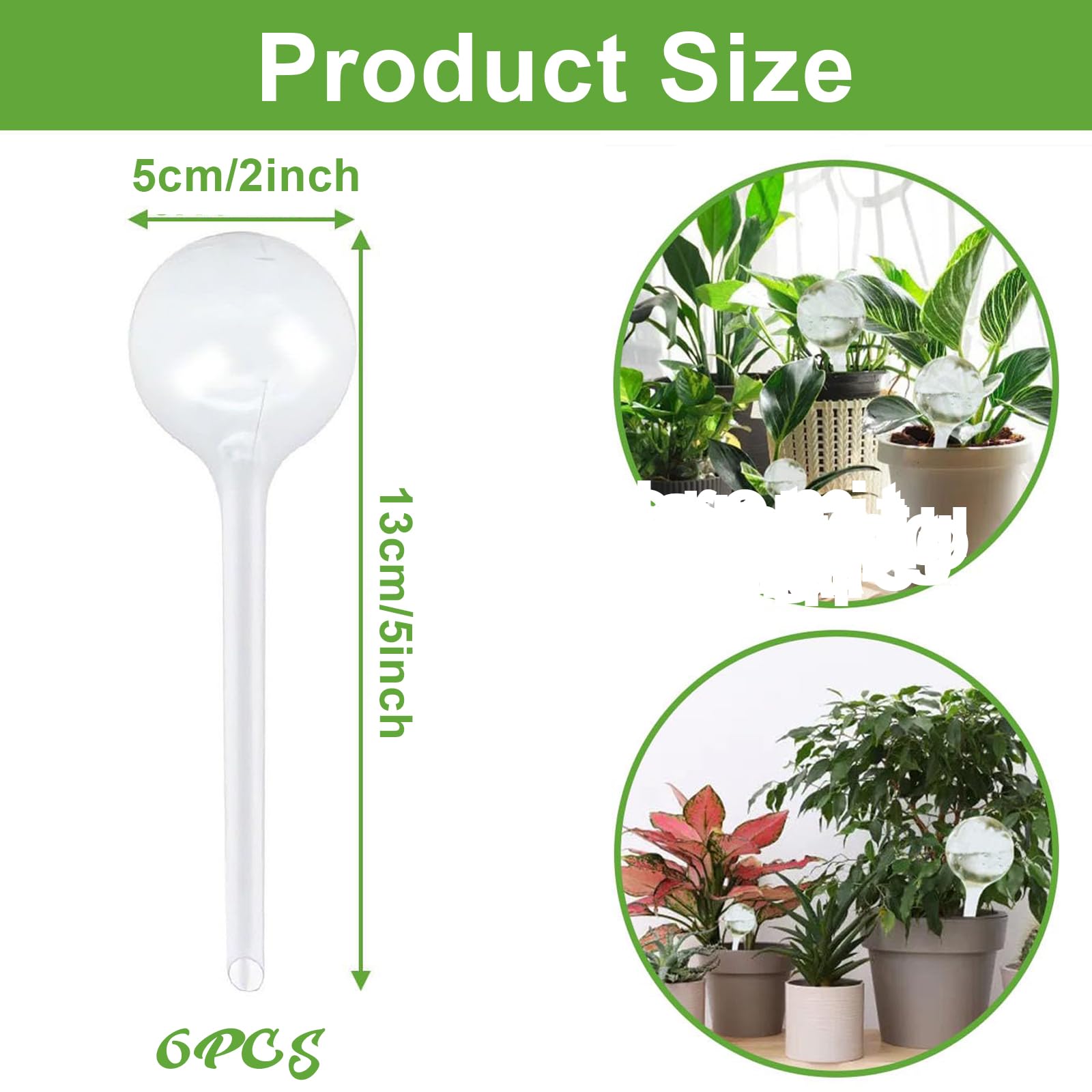Alluring 6PCS Bewässerungskugeln für Pflanzen 80ml, Selbstbewässerung Watering Globes, Wasserkugeln für Pflanzen, Blumen Wasserspender für Urlaub Indoor Outdoor Balkon Blumentopf Topfpflanzen
