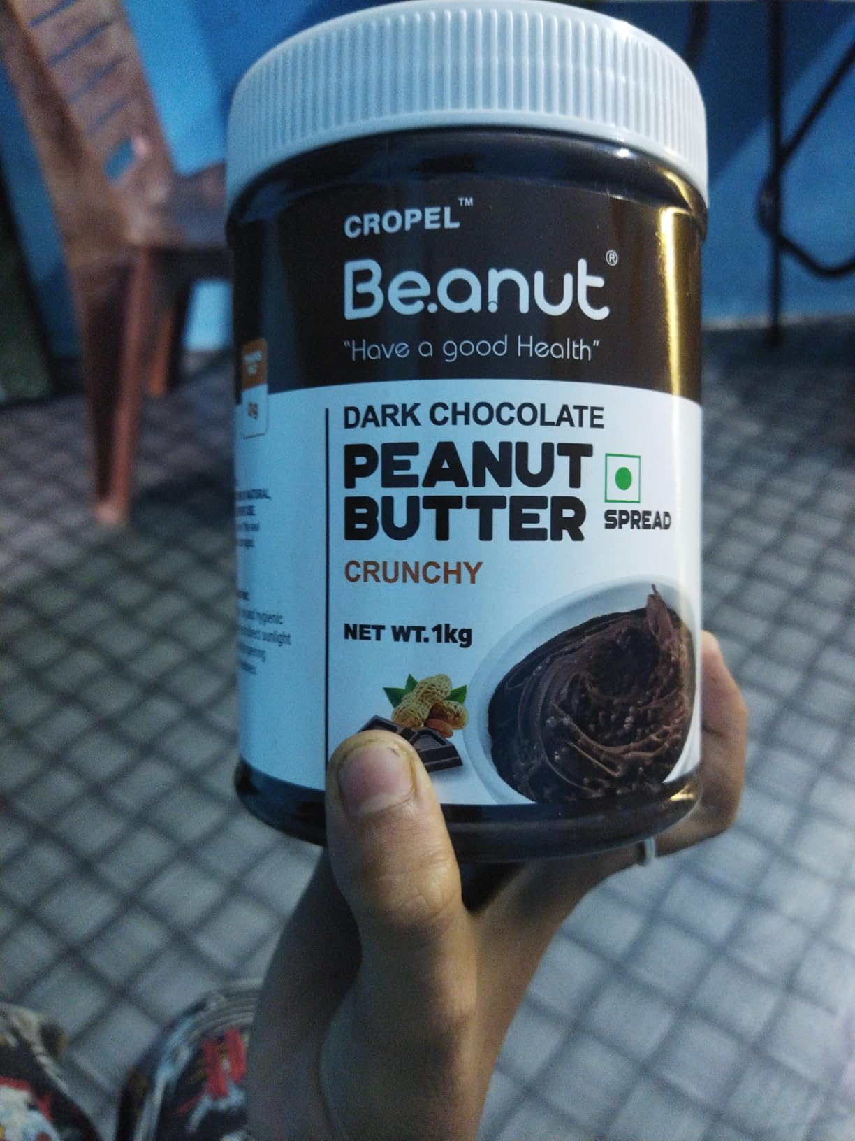 Beanut Dark Choclate Peanut Butter Crunchy - 1kg,100% Pure Roasted ...