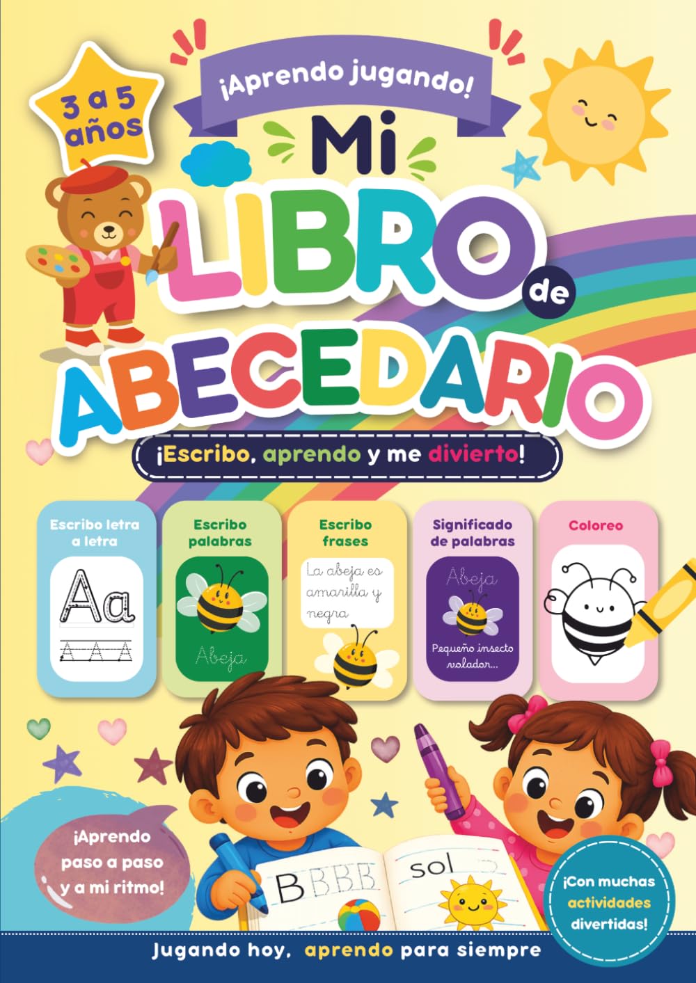 MI LIBRO DE ABECEDARIO: APRENDE A ESCRIBIR LETRAS, PALABRAS Y FRASES CON LGM EDUCA: Caligrafía iniciación para niños de 3, 4 y 5 años . Libro de ... divertidas para niños de 3 a 5 años.