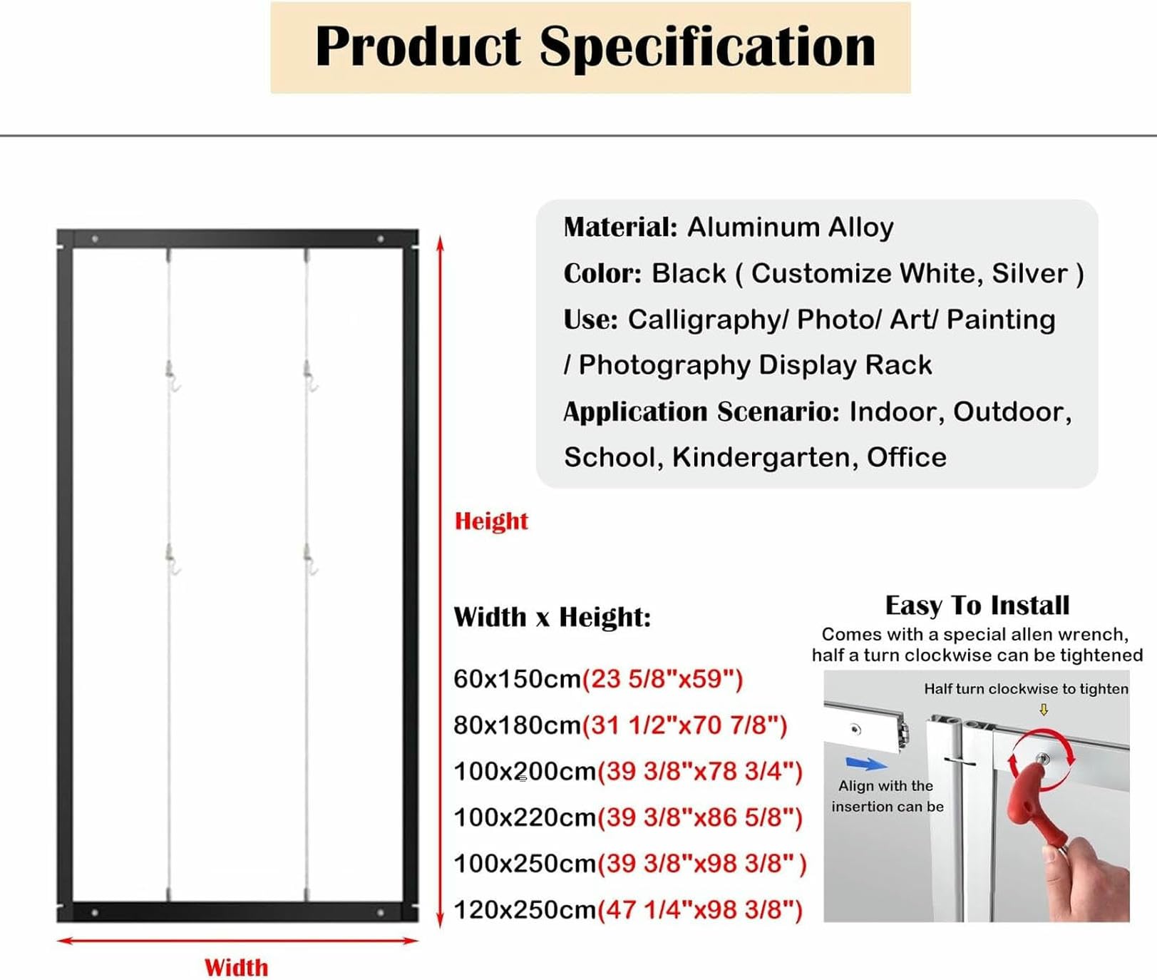 Expositor Plegable para guarderías, Soporte móvil para Carteles publicitarios, Estudio de Pintura y fotografía artística, Organizador de Carteles (1 Unidad, 120 x 250 cm