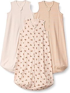 Amazon Essentials Unisex Baby Baumwoll-Schlafsack, tragbare Decke, 0,5 TOG, 3er-Pack