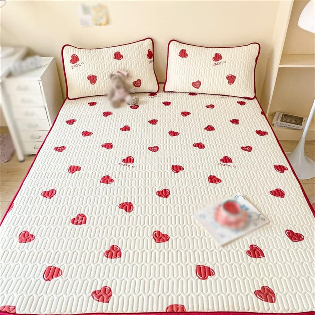 Printed Cool Feeling Mat Three-piece Bed Hat Sheets Cover Cute Wind Sweet image 3