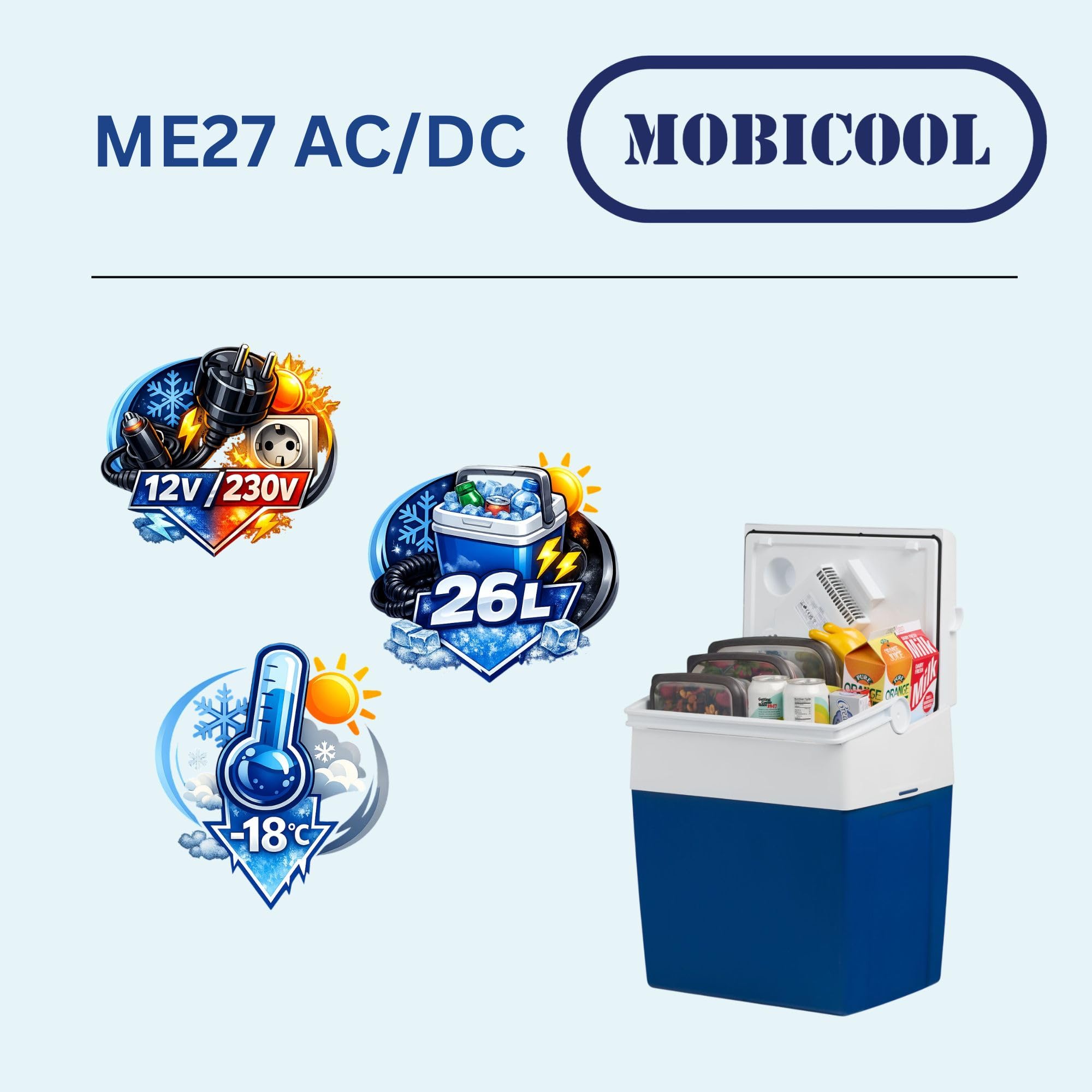 Detailansicht des robusten Tragegriffs der Mobicool ME27 Kühlbox.