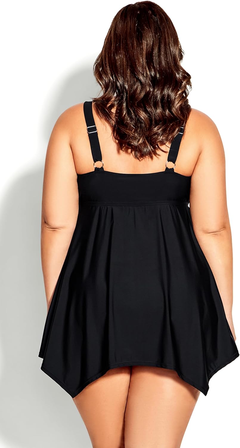 Avenue Women's Plus Size Sharkbite Print Swim Dress