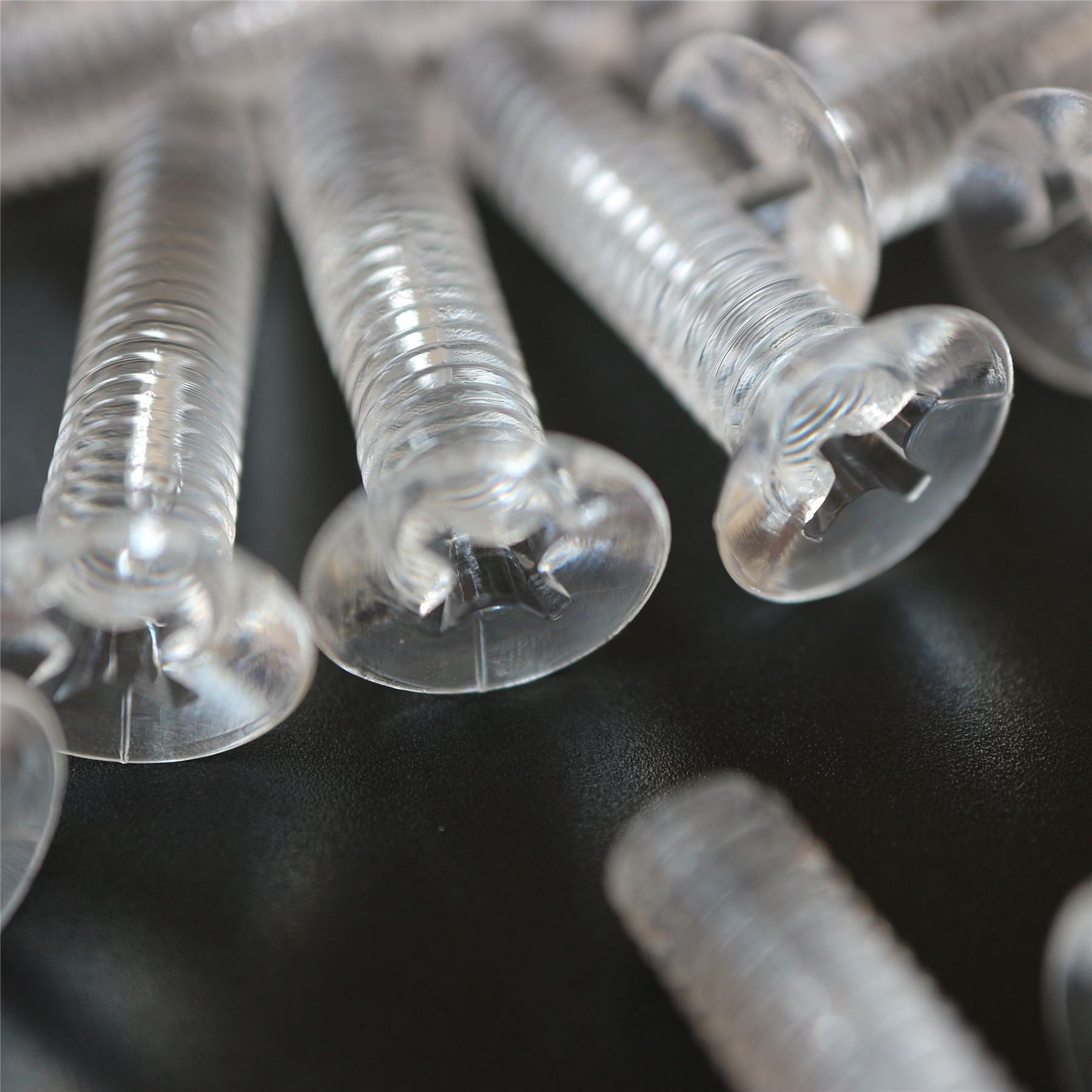 Caterpillar Red Clear 50 X Crosshead Countersunk Screws With Nuts & Washers, Transparent Acrylic Plastic, M5x20mm