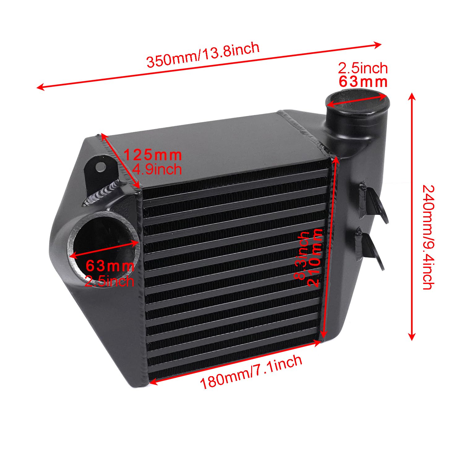 Wymiennik doładowania Pasuje do MK4 GTI 1.8T Intercooler dolotu zimnego powietrza 1J0145803 Aluminiowy intercooler