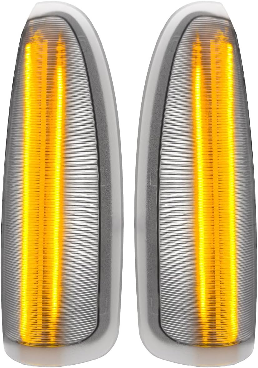 RECON Fits 03-07 Super Duty & Excursion Premium LED Side Mirror Lights Ultra Bright White Running Lights & Amber Turn Signals - Clear Lens
