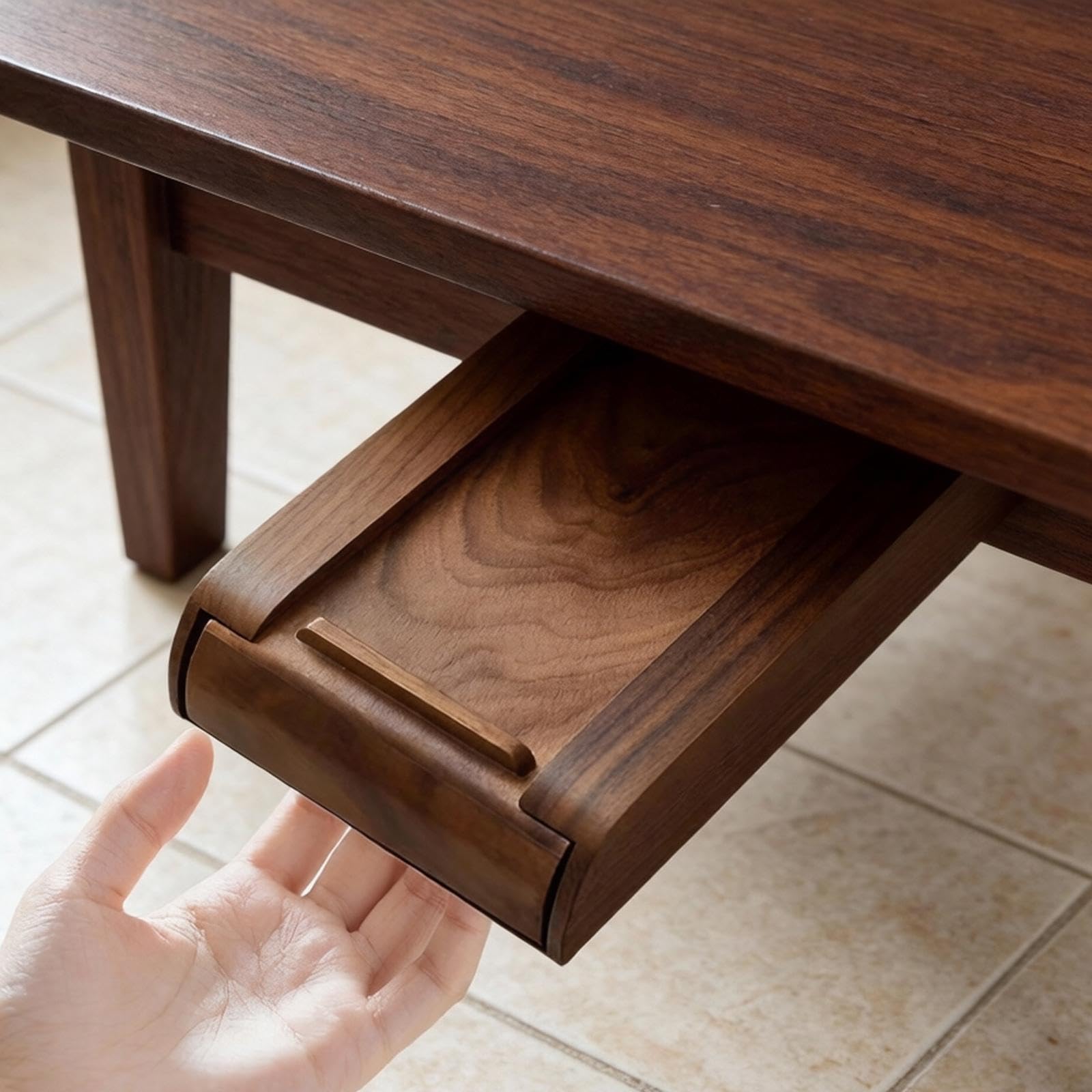 Under Desk Drawer Cassetto Scorrevole in Legno per Penne Cavi Cancelleria Accessori Installazione Facile Adatto per Ufficio Domestico Cucina E Armadio, Brown L