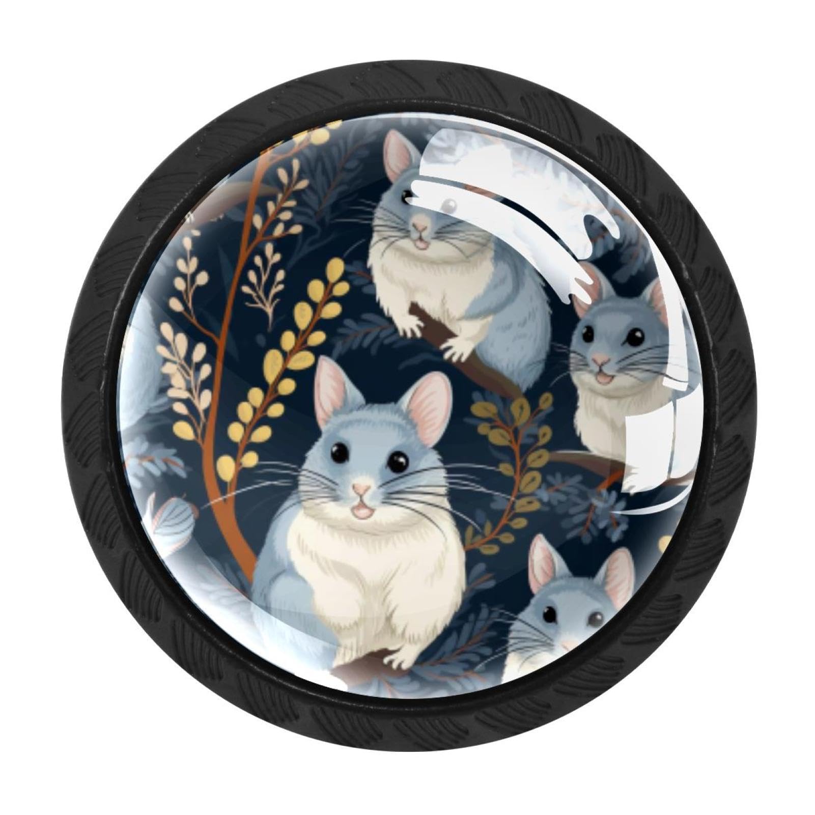 CHENZZZZ 4 Pack Black Chinchilla Kitchen Handles, Cabinet Pulls Hardware for Cupboard Drawer Knobs Dresser Pulls