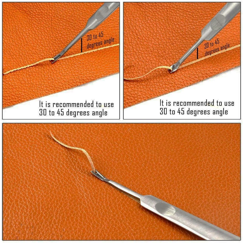 6pcs 1/2/4/6 Prong DIY Diamond Lacing Stitching Chisel Set & Leather Edge Skiving DIY Craft Tool, Hatisan Industrial Grade White Steels Leather Craft Kits - Rugged & Durable (3mm)
