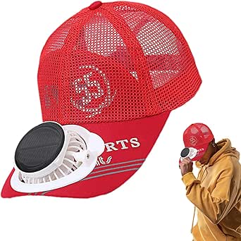 Fan Visor Hat - 1000mah Battery Sun Visor Hat with Fan, Solar Powered + usbs Charging Dual