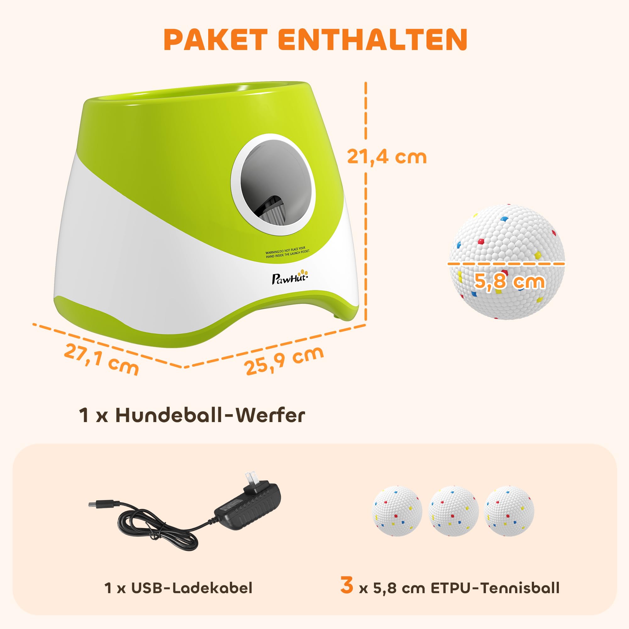PawHut Automatischer Ballwerfer mit 3 Distanzen für Mittlere Hunde Grün