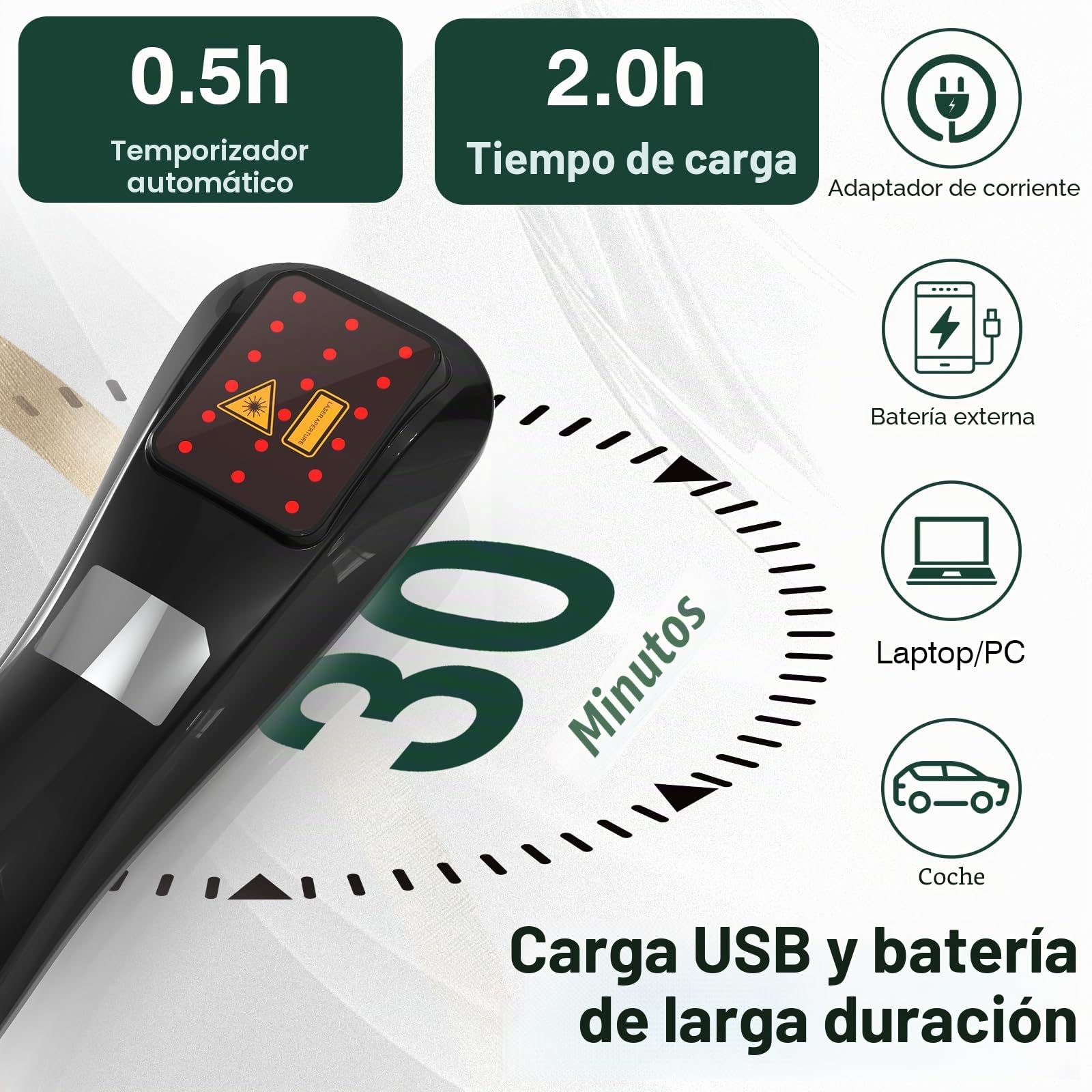 Dispositivo de mano para terapia de luz roja, 18 PCS620nm lámpara infrarroja para todo el cuerpo, articulaciones, hombros, rodillas, tobillos, músculos, recuperación rápida