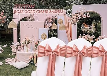 IEventStar Stretch Chair Bows With Buckle Slider Chair Bow Wedding Chairs Decorations (Navy, 10