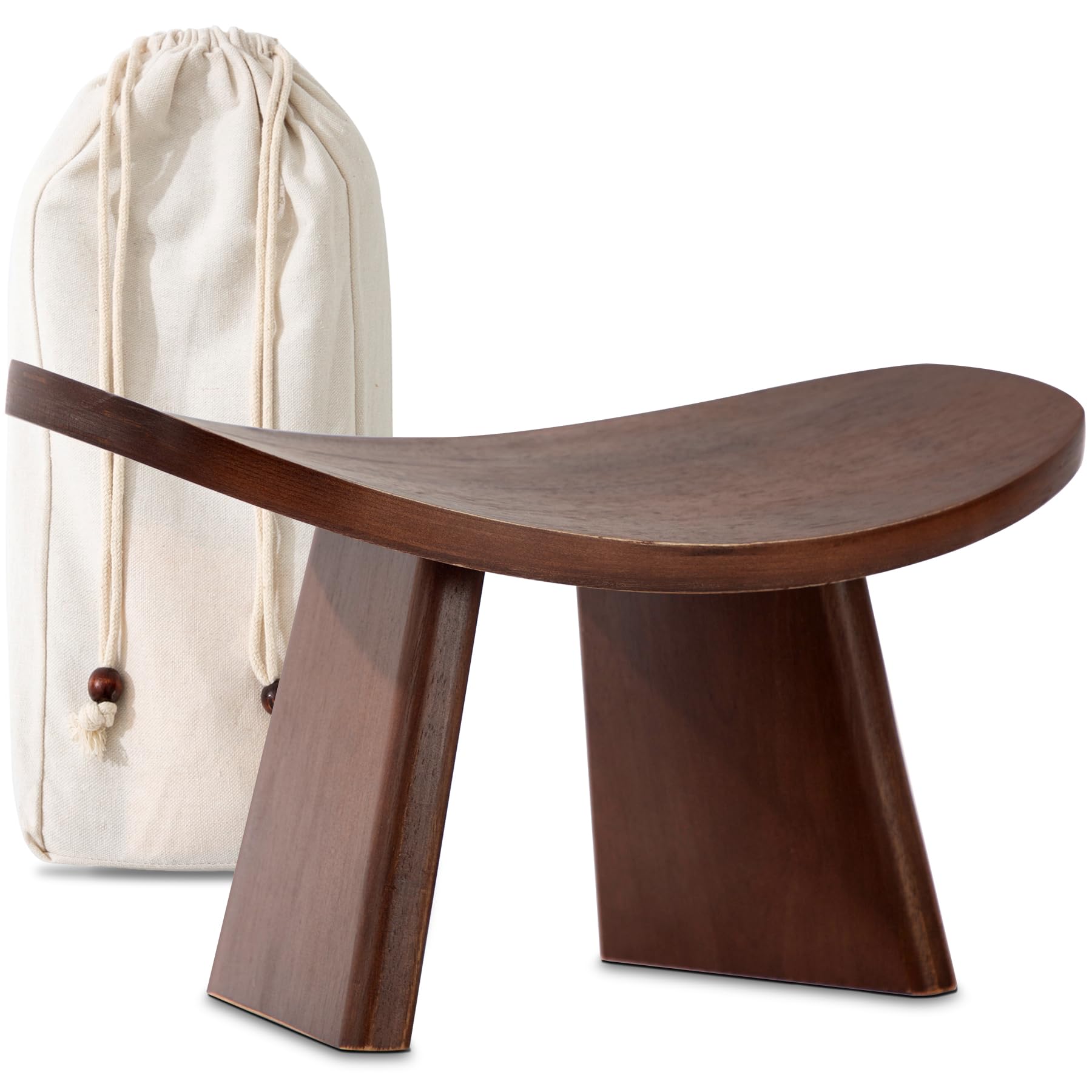TreaHome Meditation Bench, Ergonomic Meditation Chair, Wood Meditation Stool, Perfect for Deeper & Longer Meditation
