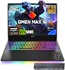 Laptop gamer HP Omen Max 16" 240Hz Ryzen AI 9 HX 375 y 5080, 64GB + 2TB | pantalla IPS WQXGA (2560 * 1600), enfriamiento Omen Tempest Pro, teclado RGB por tecla, teclado numérico, RJ-45, HDMI, Wi-Fi 7, Windows 11 Home 1