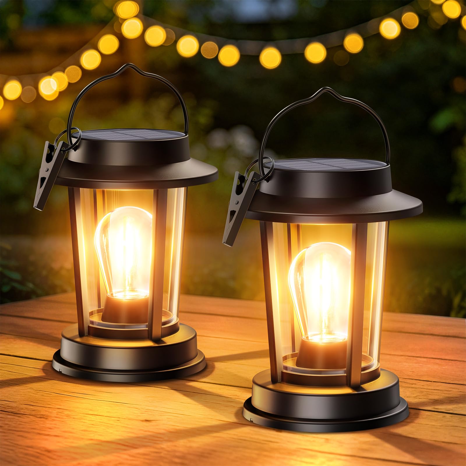 Photo 1 of Solar Lanterns Outdoor Waterproof, Bright Hanging Solar Lights for Outside, Upgraded Lanterns Solar Powered Lighting for Garden Patio Porch Tree Decor (Warm Light, 2 Pack)