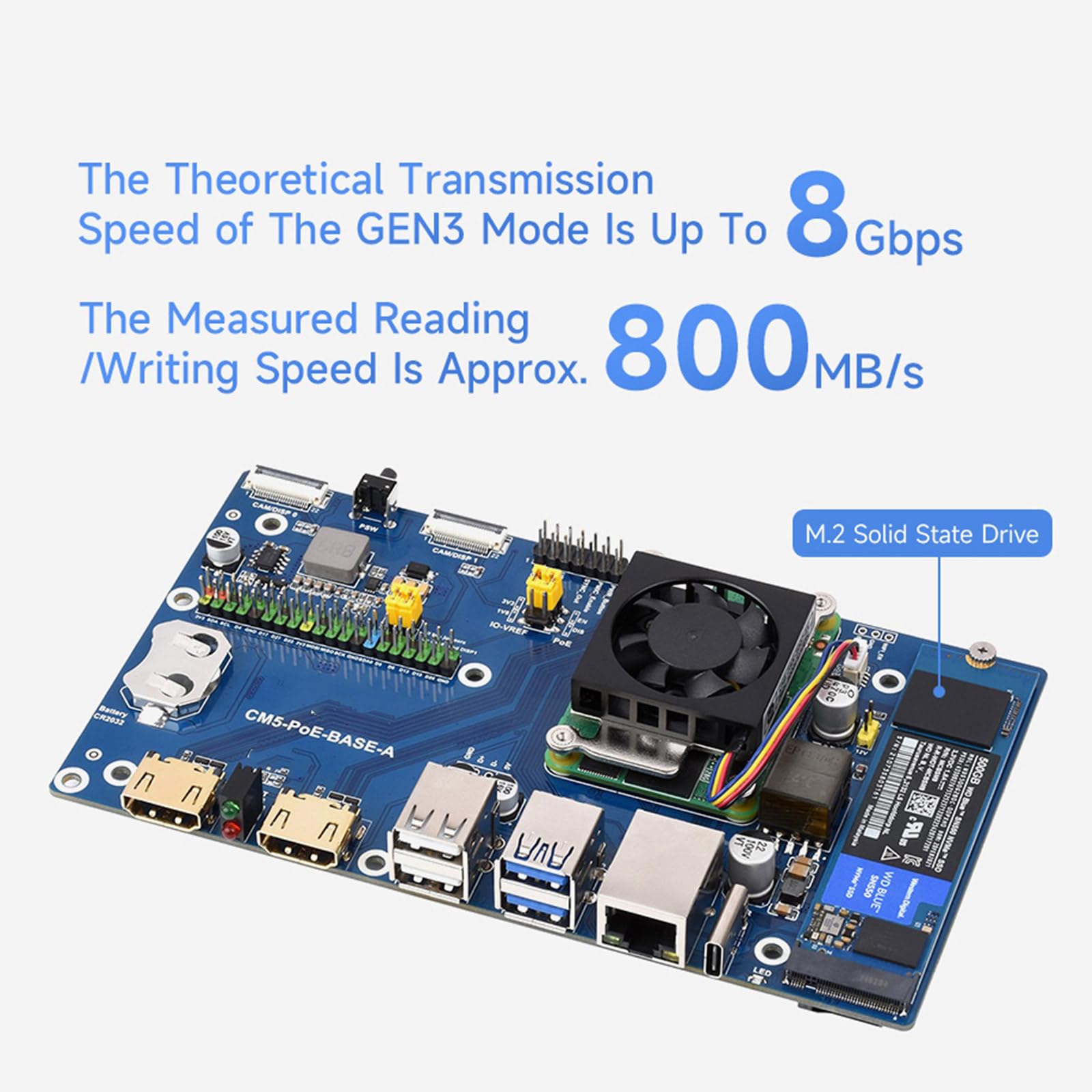 Scheda base Ethernet CM5 Modulo di elaborazione 5 con NVMe Disk e periferiche complete di connessione per sviluppatori accessori