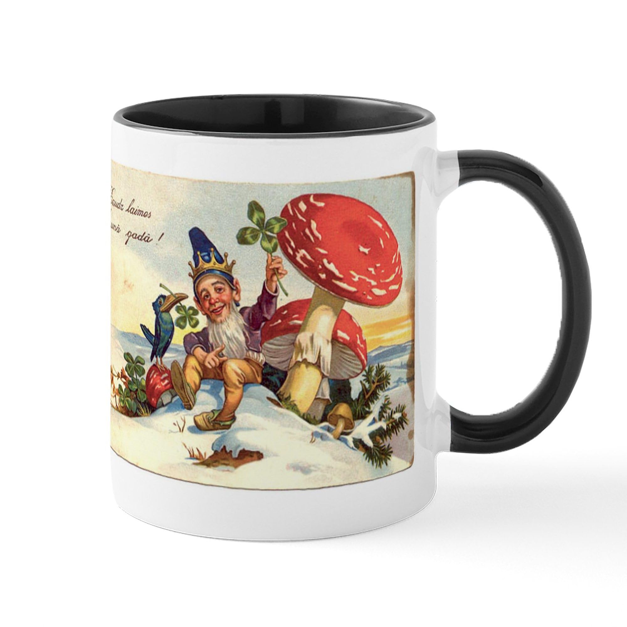 CafePress Gnome New Years Card Mugs 11 oz (325 ml) Ceramic Coffee Mug