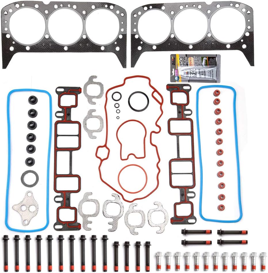 ECCPP Cylinder Head Gasket Set W/Head Bolts Fits for Chevrolet Astro 4.3L,for GMC C1500 4.3L,for Isuzu Hombre 4.3L,for Oldsmobile Bravada 4.3L HS9354PT-6,HS8-10306