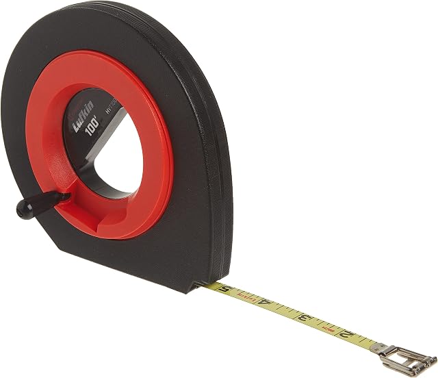 Crescent Lufkin 3/8" x 100' Hi-Viz Orange Speedwinder Jaune Clad Long Steel Tape Mesure - HYT100