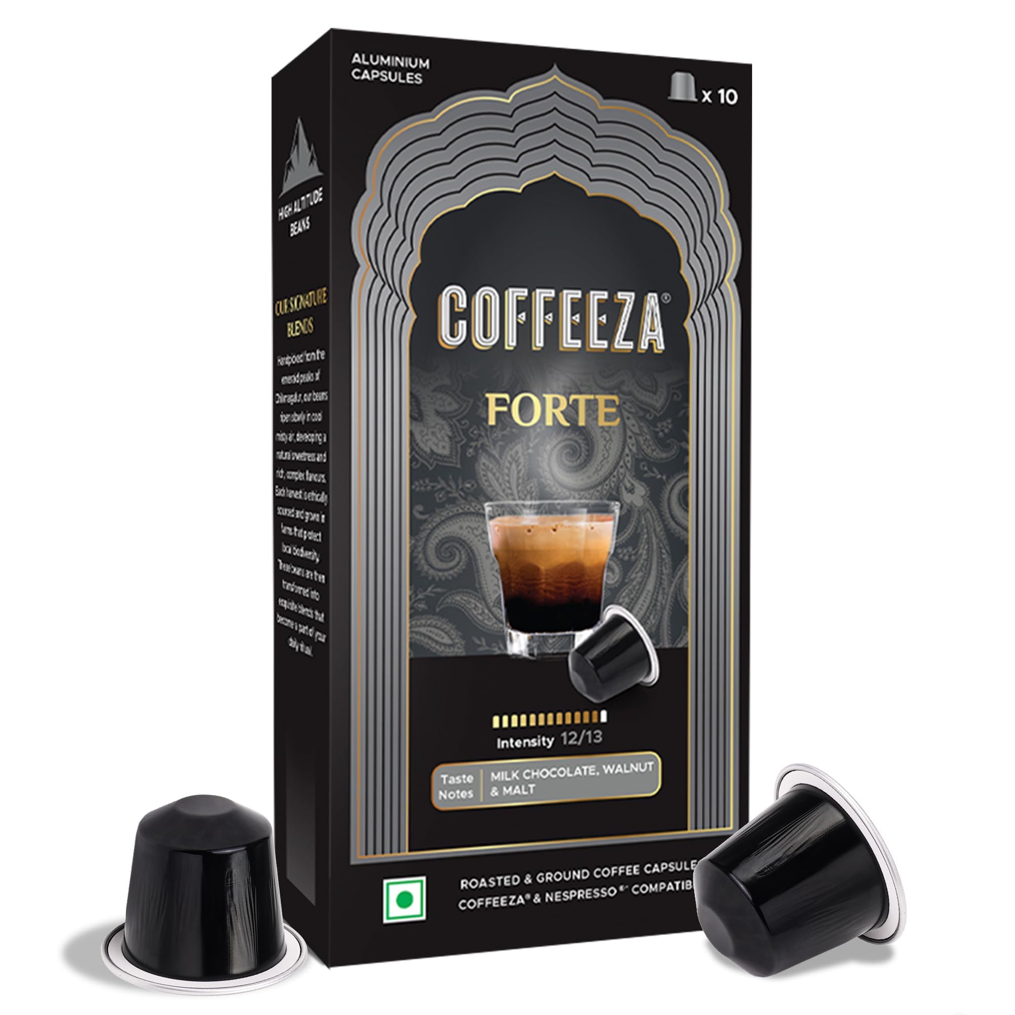 Forte Aluminium Capsules, Intensity 12/10 Nespresso Compatible Pods (Box Of 10)