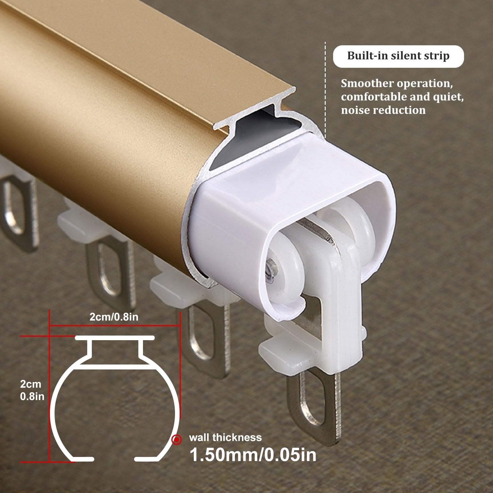 Wytrzymały aluminiowy system karnisza do zasłon sufitowych, 70–630 cm, odporna na rdzę, do dzielenia pokoju i dekoracji okien, grubość ściany 1,50 mm, biała, 170 cm (2 x 85 cm)