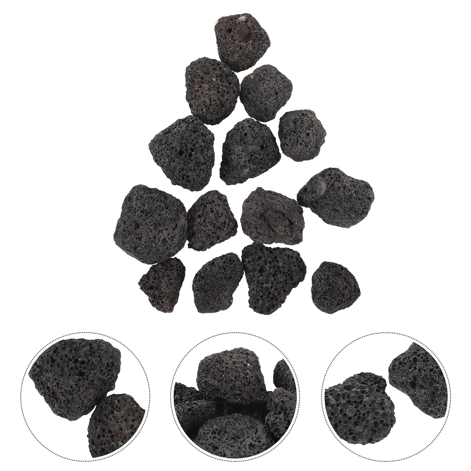 BESTonZON Pierres de lave naturelles - Cheminée volcanique - Galets de pierre de lave pour aquariums et parterres de plantes - 1 sachet de 400 g - Pierre volcanique poreuse pour eau douce et eau salée