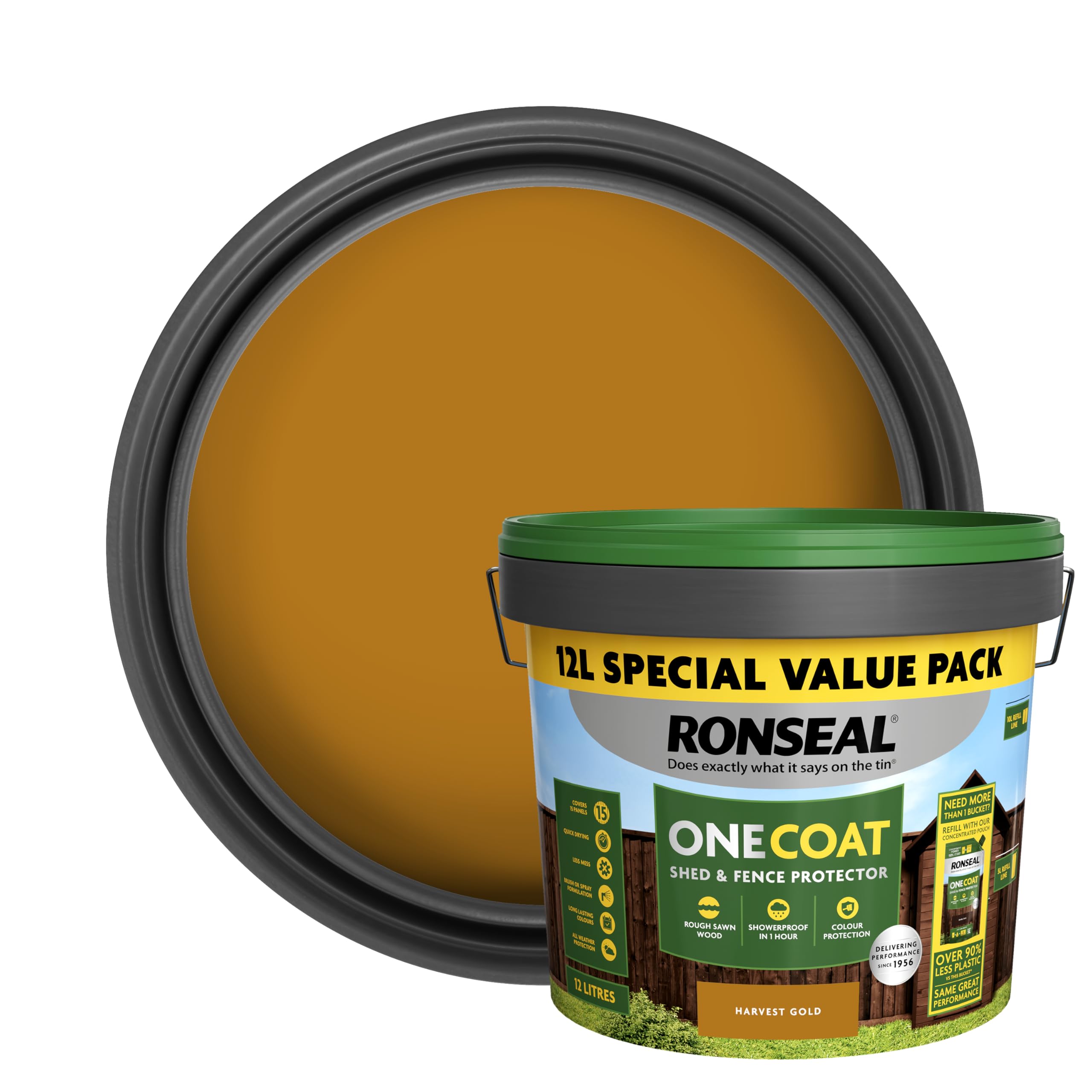 Ronseal One Coat Shed and Fence Protector Harvest Gold 12L