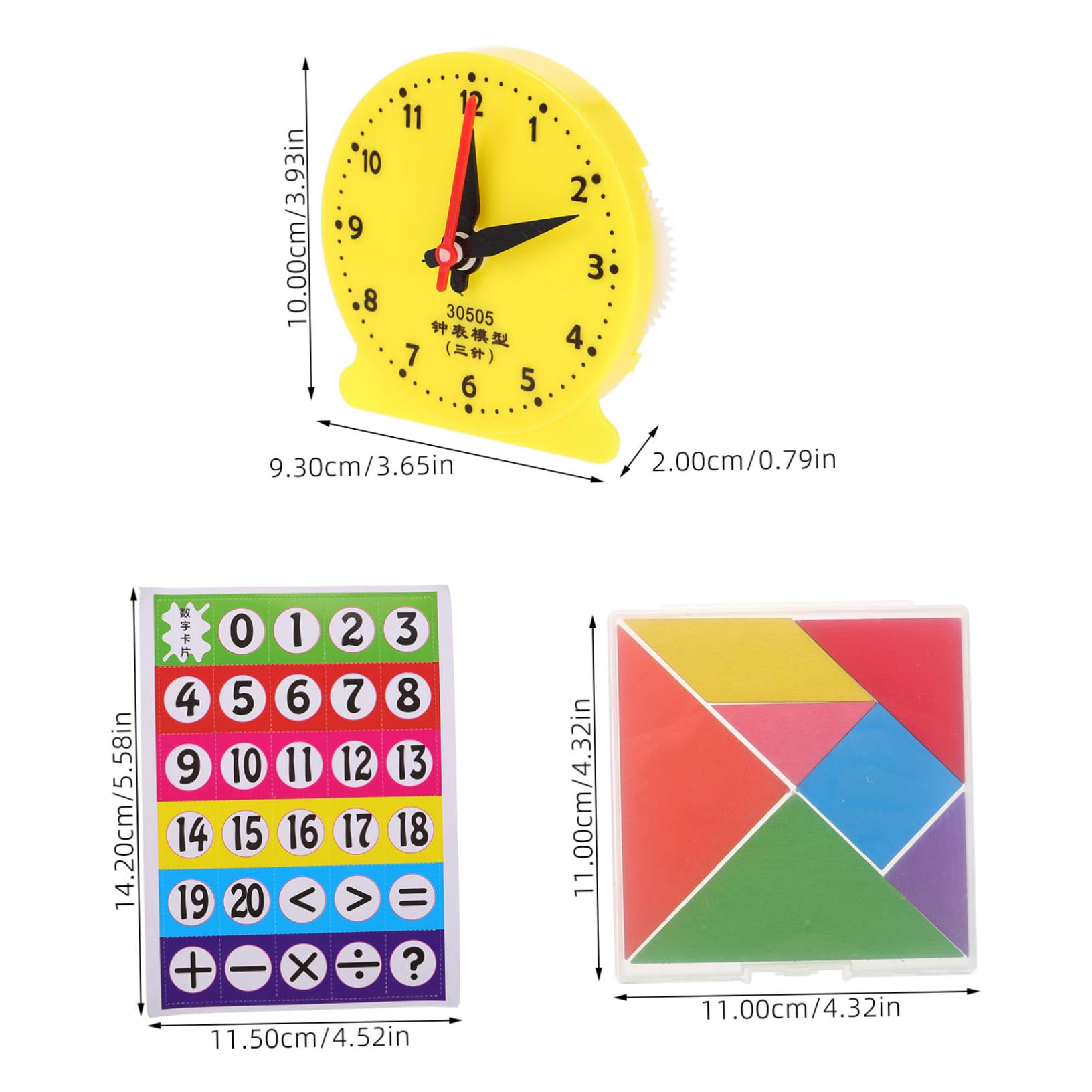 SEWACC Kit De Materiales Manipulativos De Matemáticas Bloques De y Reloj De Aprendizaje Geométricas