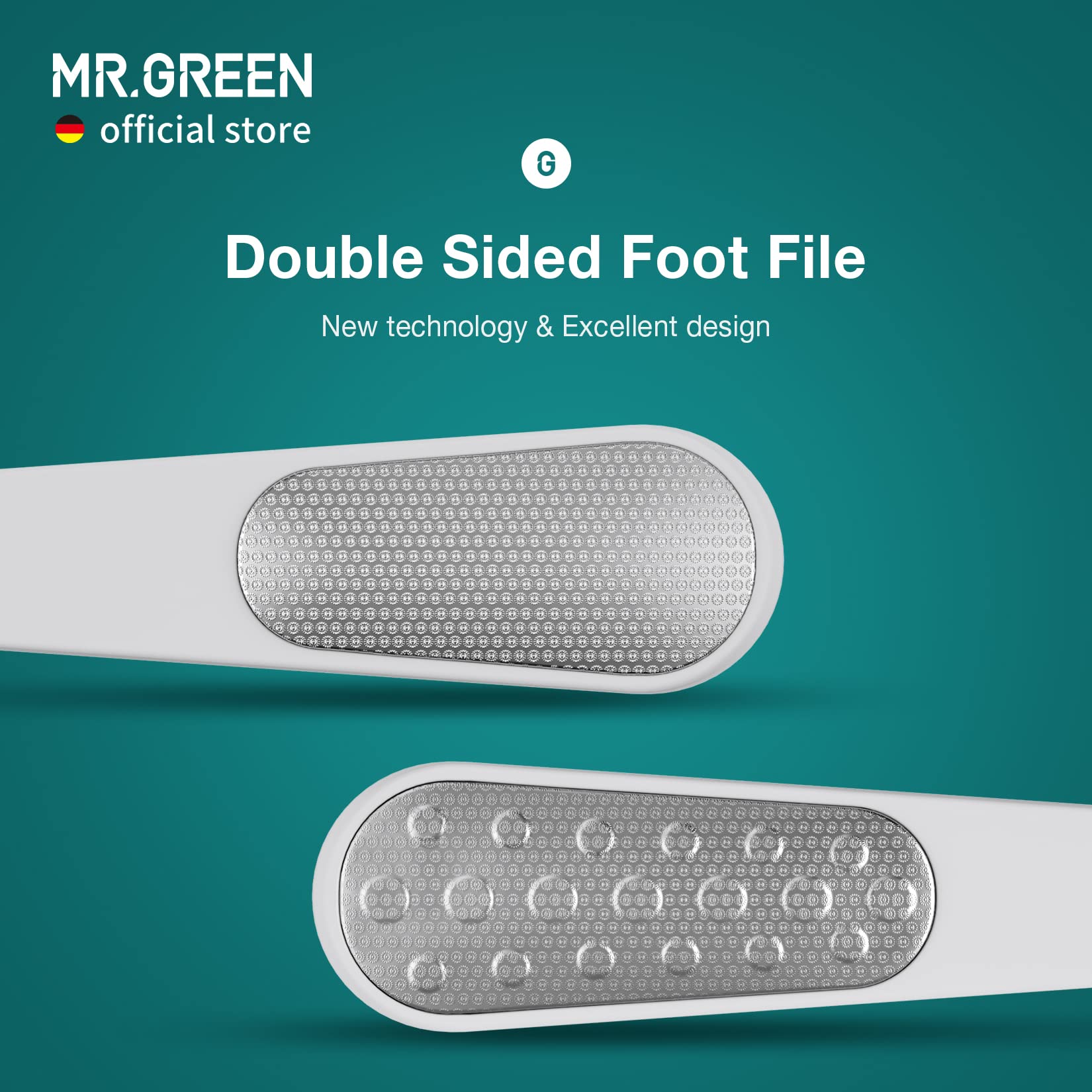 MR.GREEN Double Sided Foot Rasps Professional Stainless Steel Pedicure Tool for Hard Skin and Calluses Foot File Pedicure Foot Care Tool(White) - Image 2