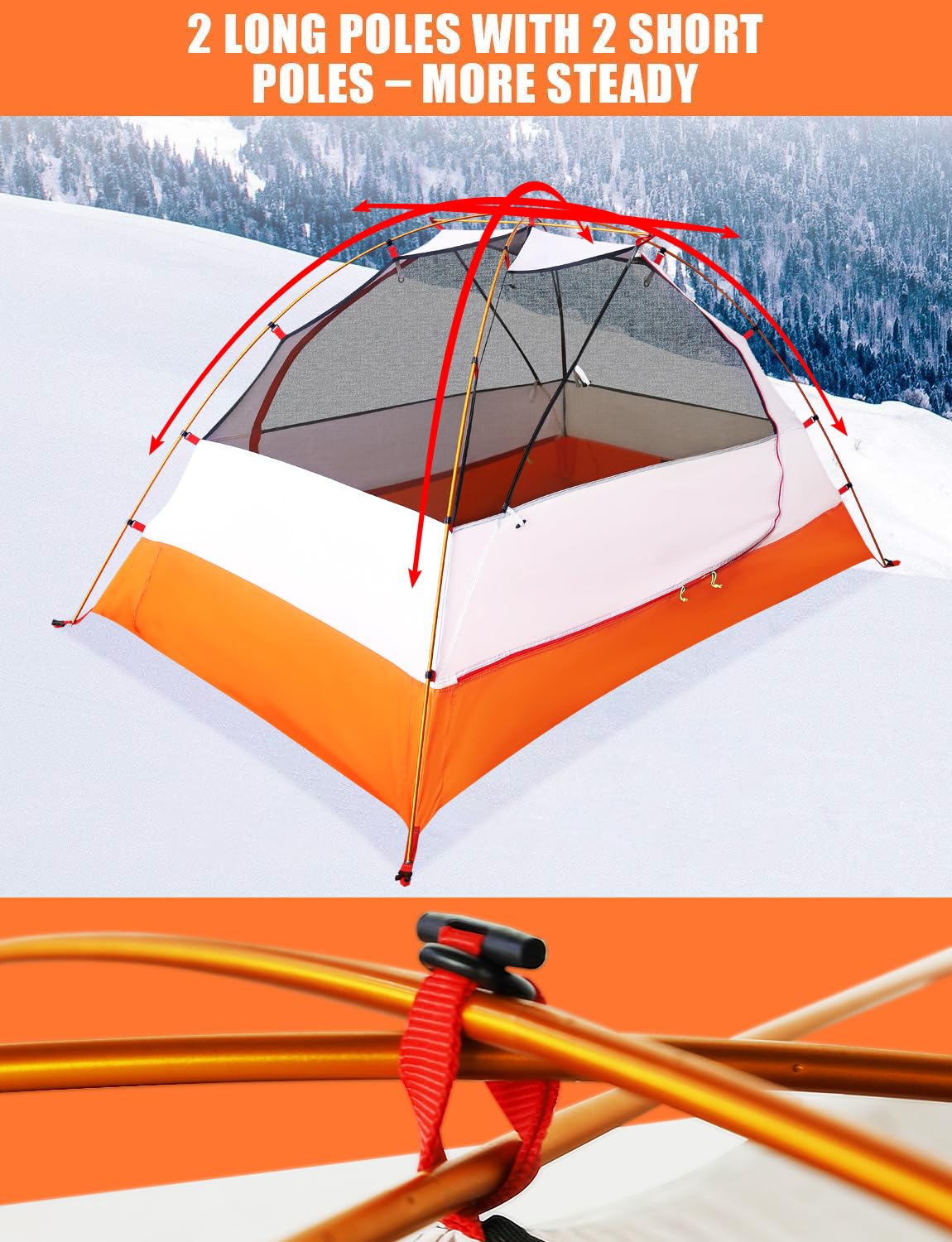 rei coop zelt 2 Personen Trekkingzelt Wasserdicht, Doppelwandig 2 Mann Backpacking Zelt Ultraleicht Kleines Packmaß [2 Türen] Fahrradtour Zelt Kuppelzelt Mit Schneerock für Trekking, Outdoor, Camping, Rucksack Sport & Freizeit Farbe:Descanso 9 Category:E Bike Trekking_Procraft City Pro person tent keeps backpacking Camp Rock 3' can't