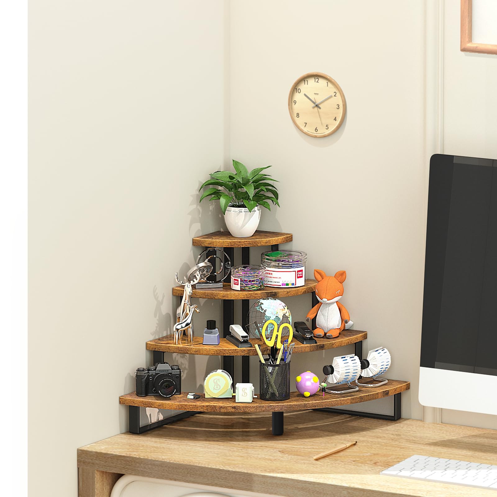 Snapklik.com : Tiered Display Stand, Wooden Display Risers, 4 Tier ...