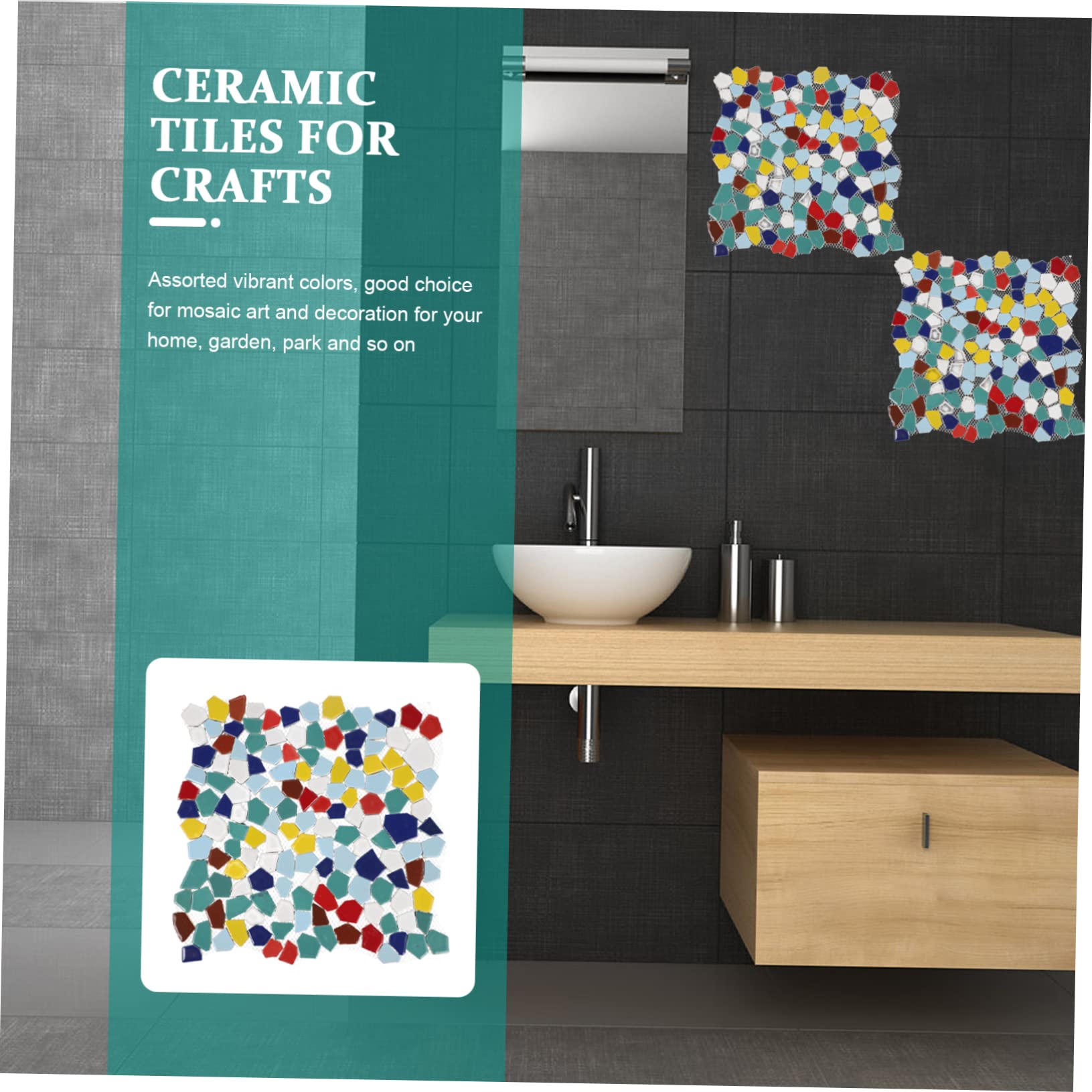 Hohopeti Teselas para Mosaicos de Cerámica, Piezas Irregulares para Manualidades Diy, Bordes Uniformes, Decoración del Hogar y Arte