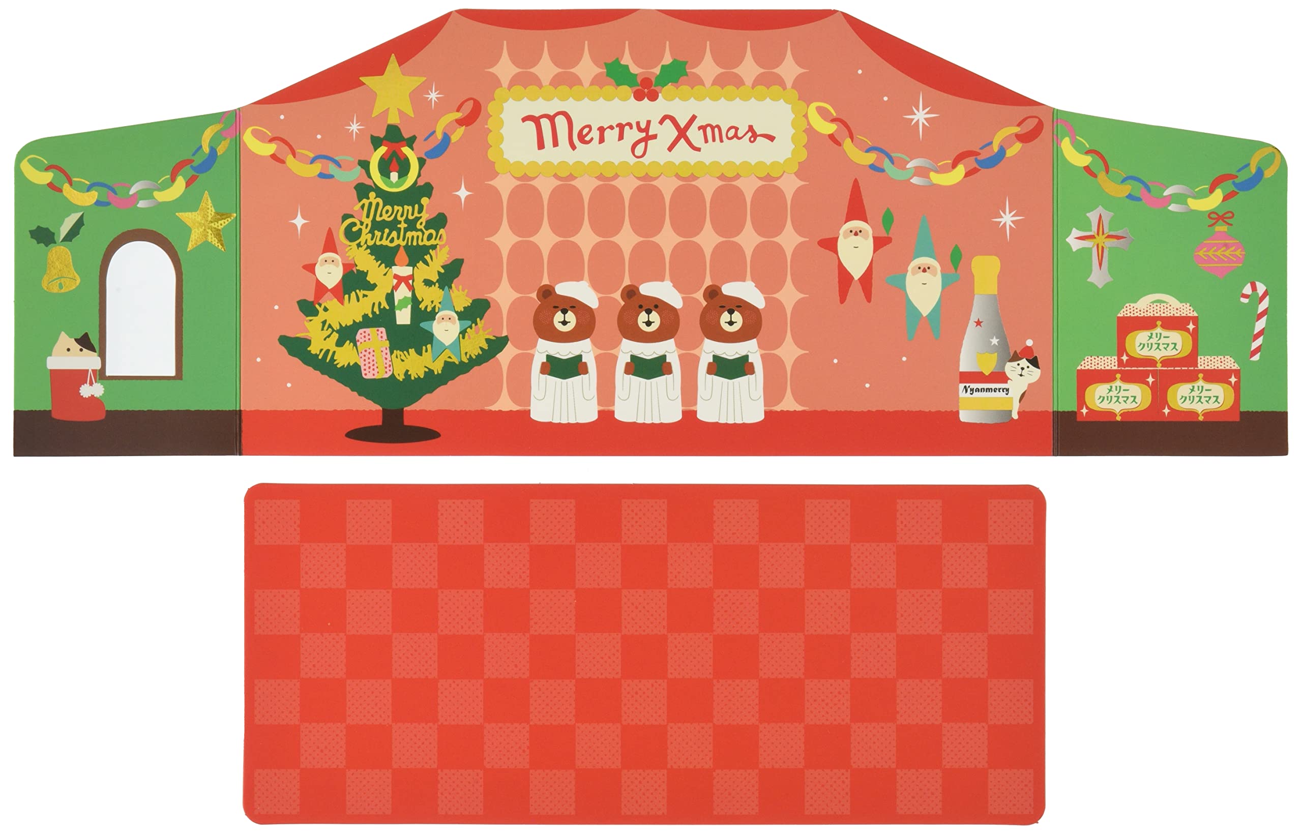 デコレ(Decole) Decoreco Corporation Concombre ZXS-28519 Christmas Party Background Card, Unfolded, Wall: 14.6 x 5.1 inches (370 x 130 mm)
