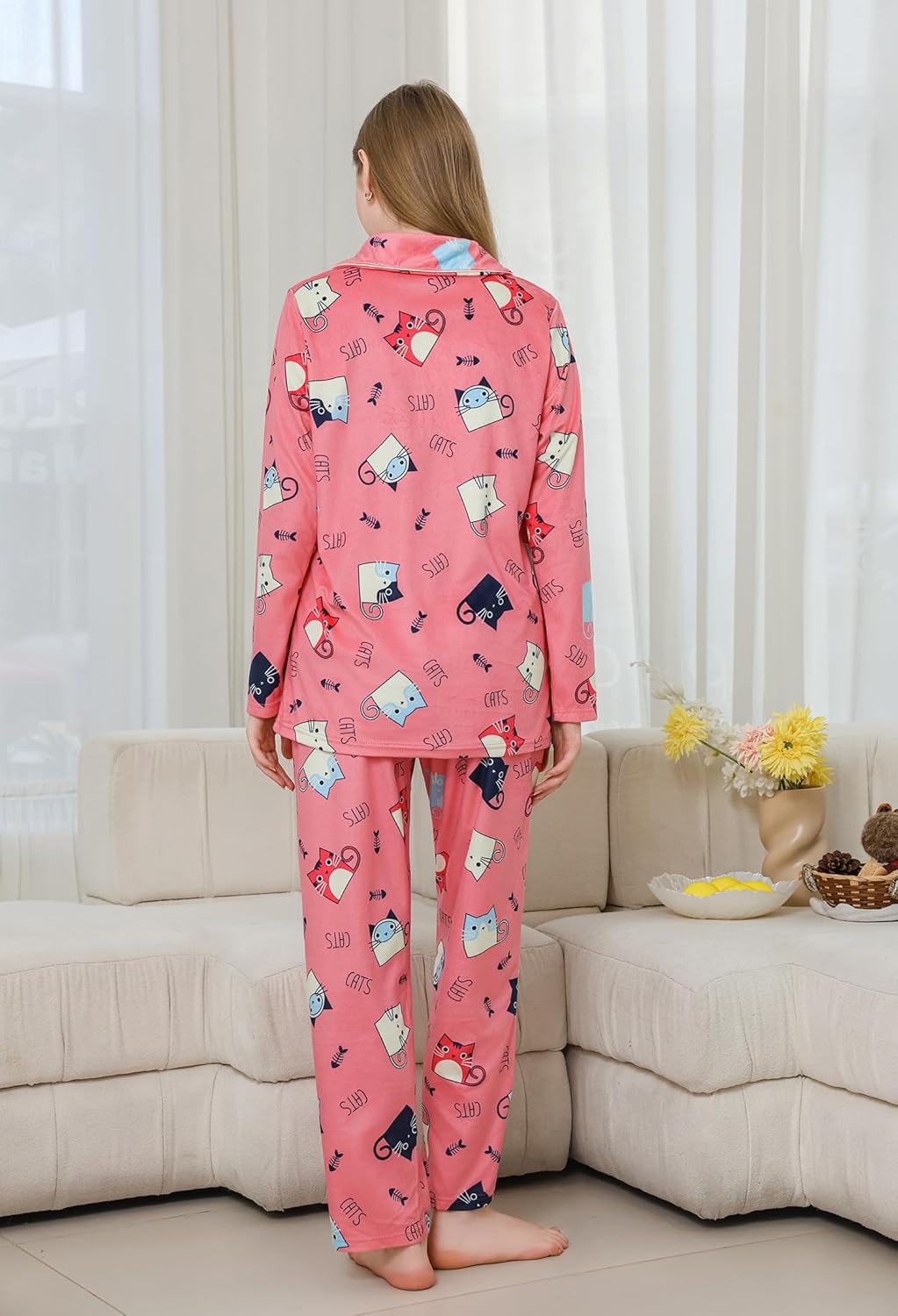 HEARTNICE Womens Pajama Sets, Soft Fleece PJS for Women Comfy Warm Sleepwear - Image 5