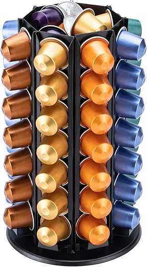 Rice rat Coffee Pod Storage Holder Capsules Originaline for 56 Nespresso Pods Storage Drawer Organizer (Carousel-80+ Pods)