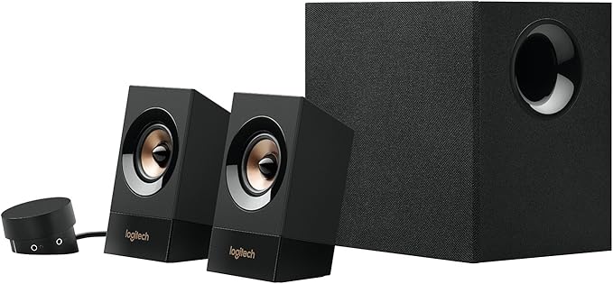 Logitech Z533 2.1 Sistema de Altavoces 2.1 con Subwoofer, Sonido Potente, 120W de Pico, Graves Potentes, Entradas Audio 3.5 mm/RCA, Multidispositivos, Enchufe UK, PC/PS4/Xbox/TV/Smartphone/Tablet
