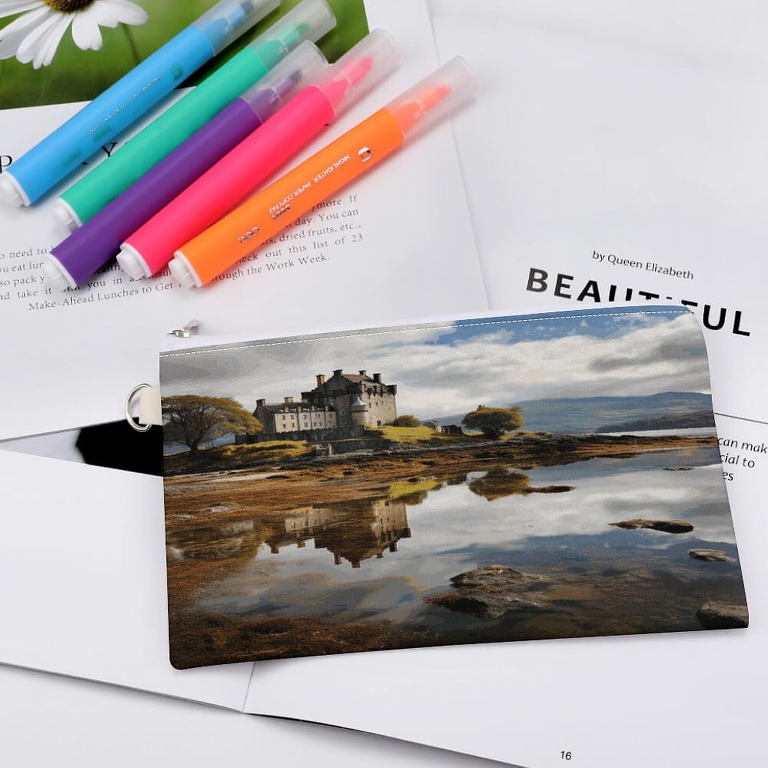 Scotland Castle Water Lake Scottish Coin Purse Mini Coin Pocket Pouch Change Holder for Men Women Portable Change Wallet